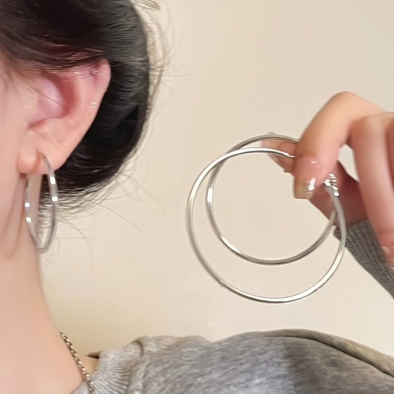 Metal Hoop Earrings Round Studs Various Sizes Classic